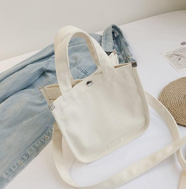 Canvas Square Tote Bag | Handbag | Crossbody Bag | Lunch Boxes Bag - mokupark.com