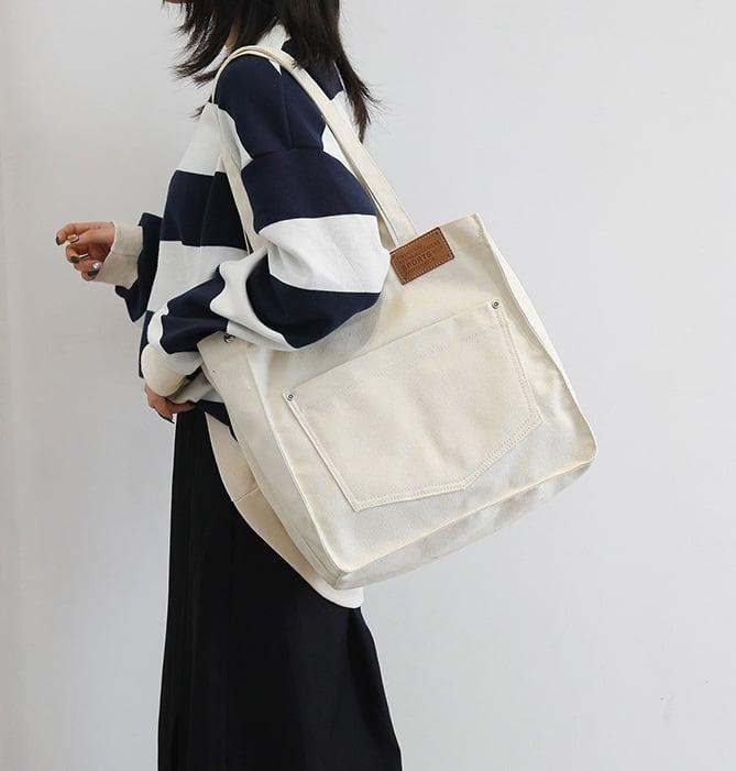 Functional Drawstring Canvas Tote Bag | Shoulder Bag | Hobo Bag - mokupark.com