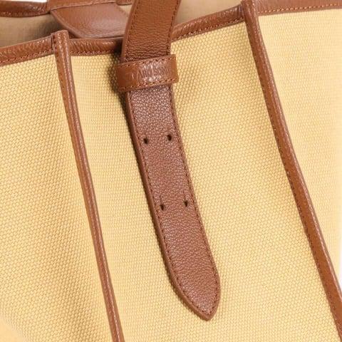 Brown & Khaki Canvas Square Large Capacity Tote Bag - mokupark.com