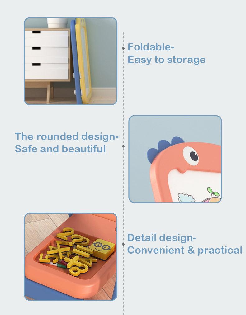 Kids Magnetic Erasable Art Board + 1 Chair - Dinosaur Set - mokupark.com