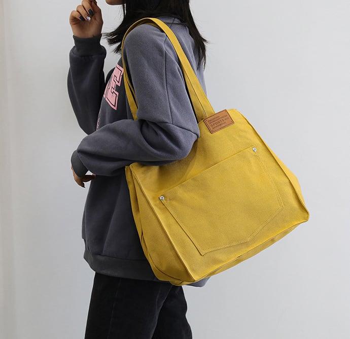 Functional Drawstring Canvas Tote Bag | Shoulder Bag | Hobo Bag - mokupark.com