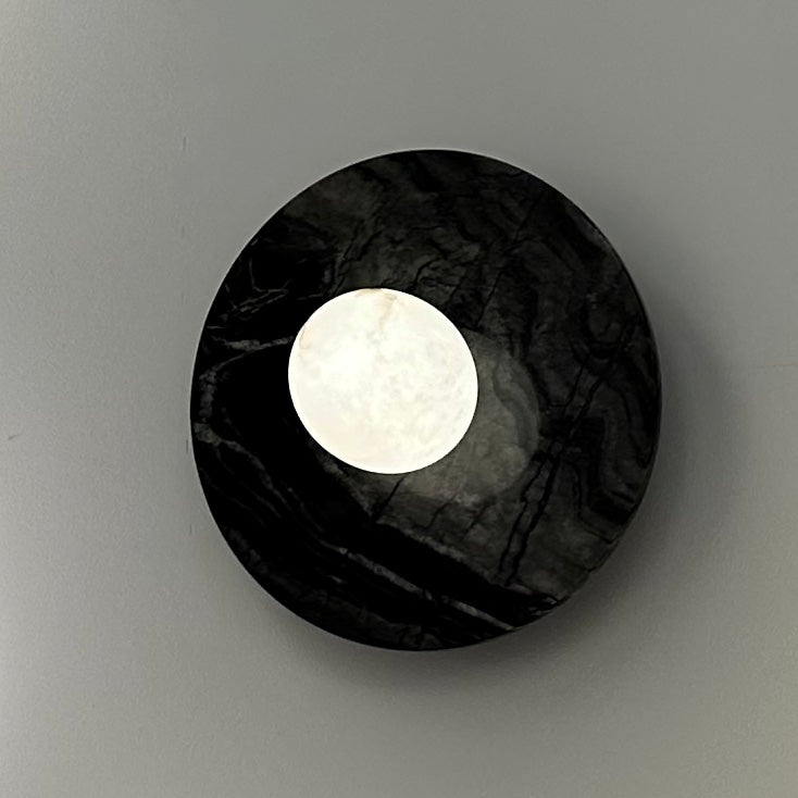 D230mm Spanish Marble Flat Disc Ceiling / Wall Lamp | Sconces