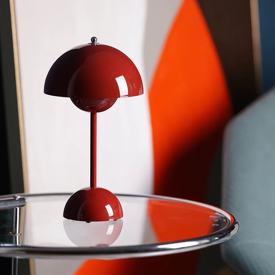 180mm USB Rechargeable Cordless Mushroom Table Lamp - Acrylic Classic