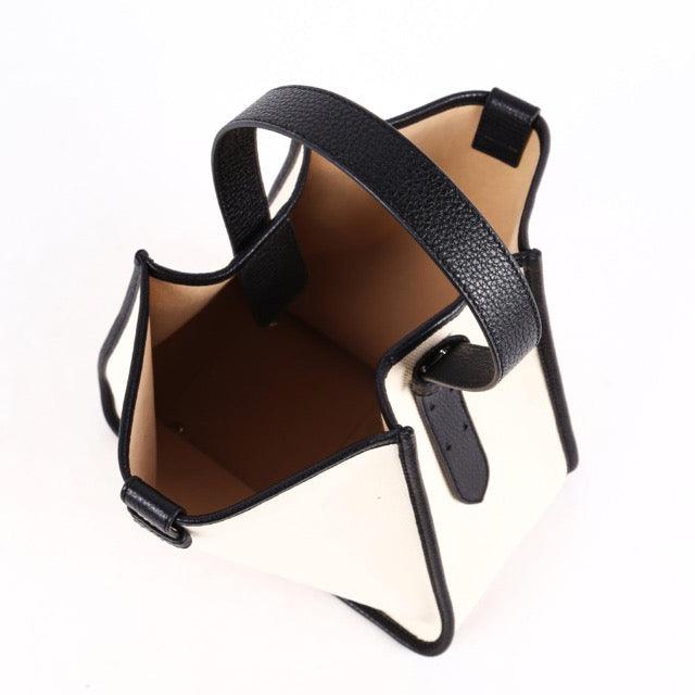 Black & White Canvas Square Large Capacity Tote Bag - mokupark.com