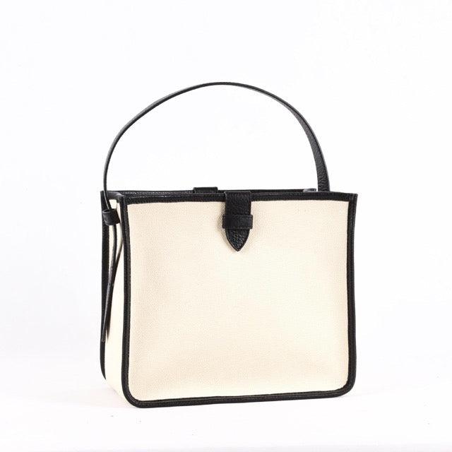 Black & White Canvas Square Large Capacity Tote Bag - mokupark.com